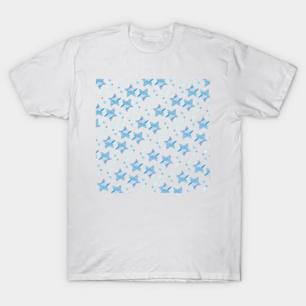 Twinkle little blue stars T-Shirt by EmilieGeant